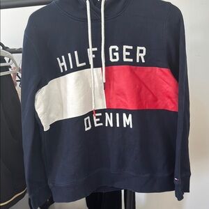 Tommy Hilfiger Blue and Red Sweater with Iconic Branding